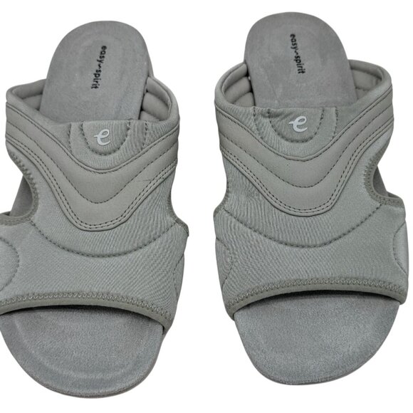 Easy Spirit Women's Languid 2 Slide Cut Out Sandals Size 9W Gray Slip On Comfort - Picture 2 of 12